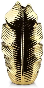 Keramická váza LEAF 35 cm zlatá