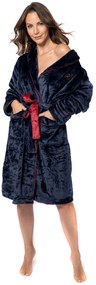 Dámský župan Roger M tmavě modrý/červený