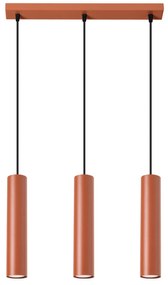 Závesné svietidlo Lagos, 3x oranžové kovové tienidlo