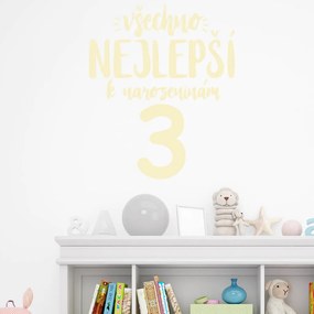 Veselá Stena Samolepka na stenu na stenu Všetko najlepšie Farba: černá