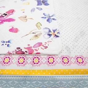 RENFORCÉ OBLIEČKY RIVAL EXCLUSIVE 200X220 CM, 2KS 70X80 CM KVETY