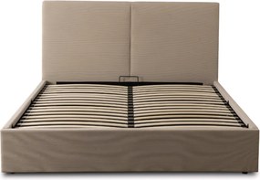 Posteľ 180x200 MARSYLIA s úložným priestorom béžová manšestrová
