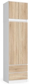 Skriňa s nadstavcom S 60 cm 2D 2SZ CLP biela / sonoma