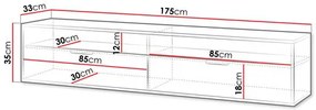 TV skrinka/stolík Saudies 175 (biela). Vlastná spoľahlivá doprava až k Vám domov. 1122953