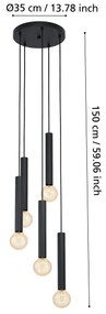 Eglo 98058 - Luster na lanku CORTENOVA 5xE27/60W/230V