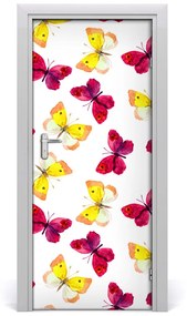 Samolepiace fototapety na dvere farební motýle 75x205 cm