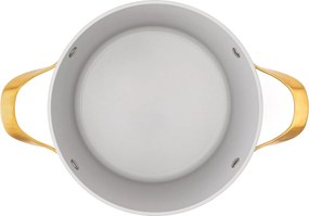 Elmich Nepriľnavý keramický hrniec Zen Ø 24 cm – krémovo-zlatý