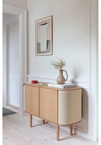 Nízka komoda v dekore duba v béžovo-prírodnej farbe 109x75 cm Treasures – UMAGE