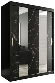 Skriňa Marmur Pole 150 čierna/mramor čierna