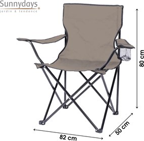 Sunnydays Kreslo kempingové skládacie, hnedé Množstvo: 1 ks