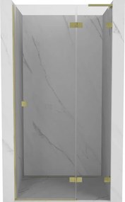 Mexen, Mexen Lunar L pravé otočné sprchové dvere 105 cm, transparentné, brúsené zlaté - 834L-105-000-55-00-P