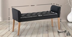 Lavica Cleopatra Chaiselongue látka, nohy antik svetlé - Tmavo sivá