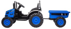 Elektrický traktor s prívesom Farmer modrý