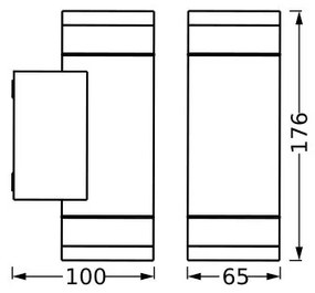 Ledvance - Vonkajšie nástenné svietidlo IVE 2xGU10/35W/230V IP65