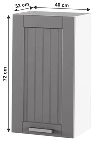 Horná kuchynská skrinka Julia Typ 4 - tmavosivá / biela