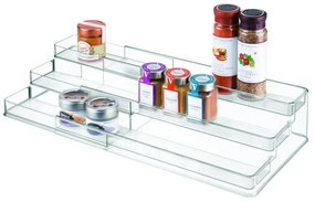 Priehľadný trojposchodový stojan do kuchyne iDesign Linus, 67 x 24 cm