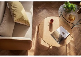 Čierny okrúhly konferenčný stolík so sklenenou doskou ø 80 cm Orbit – Hübsch