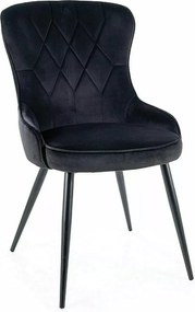 SI Lotosová zamatová stolička čierna