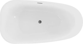 Mexen Giada, voľne stojaca vaňa 170 x 90 cm, biela lesklá, brúsený grafit, 52741709000-66