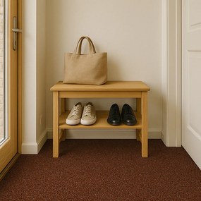 Vebe, Metrážny koberec Santana čokoládová s podkladom resine, záťažový, na mieru, šíře 4m, hnedá, resine, chodba / predsieň