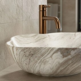 Rea Pearl Saturn, umývadlo na dosku 505x380x135 mm, imitácia kameňa, REA-U0618