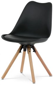 Jedálenská stolička KANTO — plast, ekokoža, viac farieb Biela