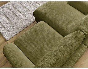 Khaki ženilková rohová pohovka (ľavý roh/s leňoškou) Leonore – Bobochic Paris