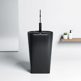 BPS-koupelny Voľne stojace keramické umývadlo HYD-CO-MTB-490 49x38 cm, čierna mat