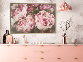 Artgeist Plagát - Pink Peonies [Poster] Veľkosť: 30x20, Verzia: Čierny rám