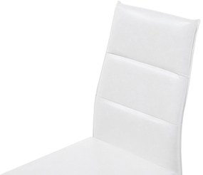 Sada 2 jedálenských stoličiek z umelej kože biela ROCKFORD  Beliani