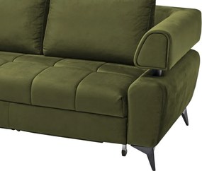 Rohová sedacia súprava Paris, machová zelená látka, ľavý roh