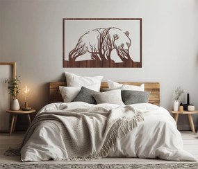Drevená nálepka medveď zo stromov - Orech