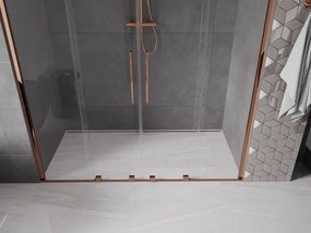 Mexen Velar Duo, posuvné dvere do otvoru 200x200 cm, 8mm číre sklo, ružové zlato, 871-200-000-02-60