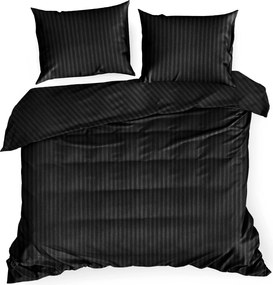 SATÉNOVÉ OBLIEČKY VERA 200X220 CM, 2 KS 70X80 CM ČIERNE