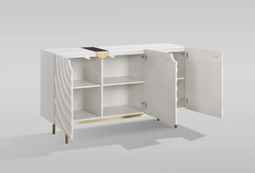 Komoda Stilig ST321 150 cm ecru/zlatá/mramor