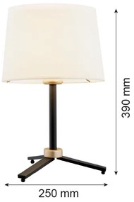 Argon 8319 - Stolná lampa CAVALINO 1xE27/15W/230V 39 cm krémová/čierna