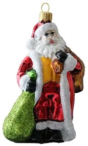 Sklenená figúrka Santa s vrecom
