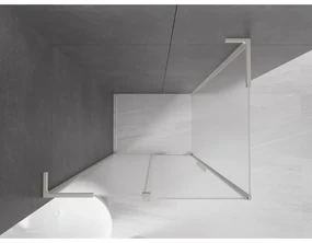 Mexen Velar L, sprchový kút s posuvnými dverami 110 x 120 cm, 8mm sklo námraza, brúsená oceľ, 871-110-120-33-97