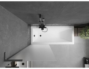 Mexen Next L, 1-krídlová vaňová zástena 70 x 150 cm, 6mm sklo námraza, grafitový profil, 895-070-000-03-30-95