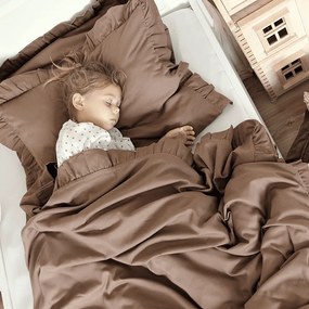 Junior obliečky s volánikmi čokoládové 100x135cm