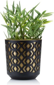 Sada 2 ks květináčů Etnic černá/zlatá