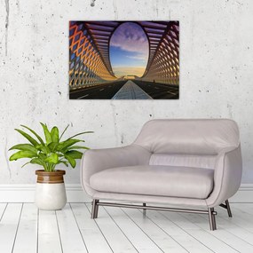 Sklenený obraz modernej architektúry mosta (70x50 cm)