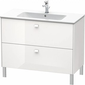 DURAVIT Brioso stojaca skrinka pod umývadielko na nožičkách, 2 zásuvky, 1020 x 479 x 835 mm, biela vysoký lesk, BR440302222