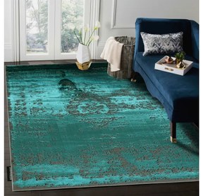 Moderný koberec DE LUXE 2083 ornament vintage - Štrukturálny zelená / sivá Veľkosť: 120x170 cm