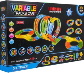 Autodráha VARIABLE 162-dielna svietiaca s autíčkom