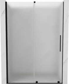Mexen Velar, posuvné sprchové dvere do otvoru 130 cm, 8mm sklo námraza, čierna matná, 871-130-000-31-70