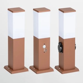 Brilagi - Vonkajšie svietidlo s 2 zásuvkami SCHUKO NOVA 1xE27/15W/230V 40 cm IP44 hnedé