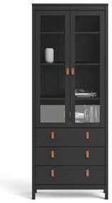 Čierna vitrína 78x199 cm Madrid – Tvilum