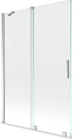 Mexen Velar, 2-krídlová posuvná vaňová zástena 120 x 150 cm, 8mm číre sklo, chrómový profil, 896-120-000-01-01