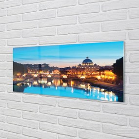 Obraz na akrylátovom skle Rím západu slnka riečne mosty 120x60 cm